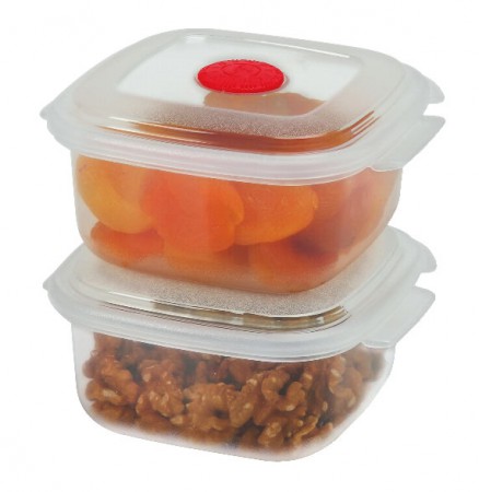 Conjunto de Potes Herméticos - Sanremo - Quadrados - 3 Peças